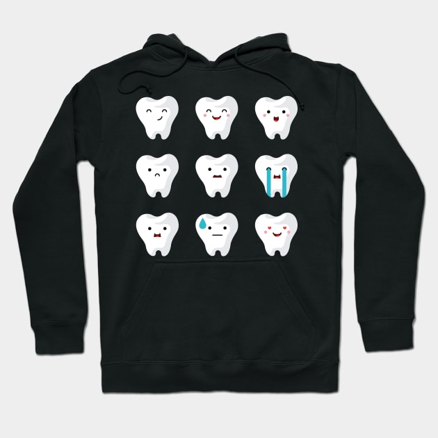 Teeth Emoji - Dental Assistant - Funny Dental Hygienist Gifts - Dentist - Tooth Health - Dentistry T-Shirt Hoodie by andreperez87